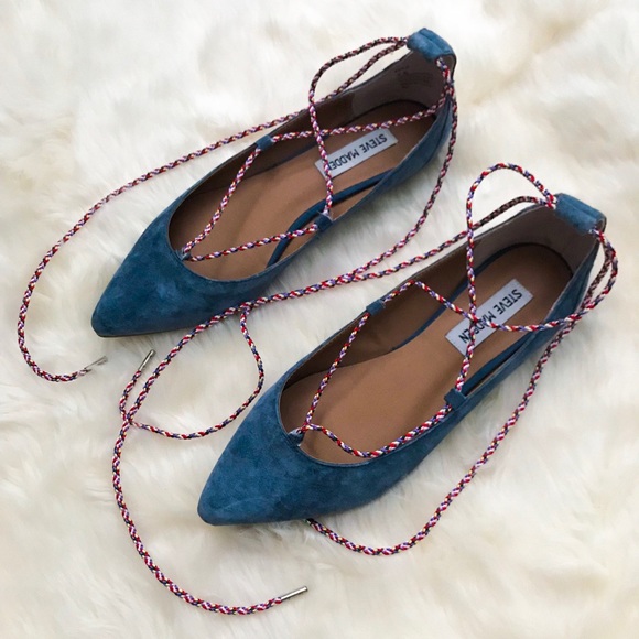 Steve Madden Shoes - STEVE MADDEN Emilie blue suede flats